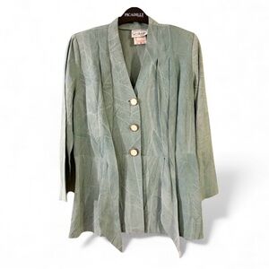 ⭐️ Vintage 1980’s Dany Green Peblum Blazer With Pearly Buttons & Tie - PTP 20